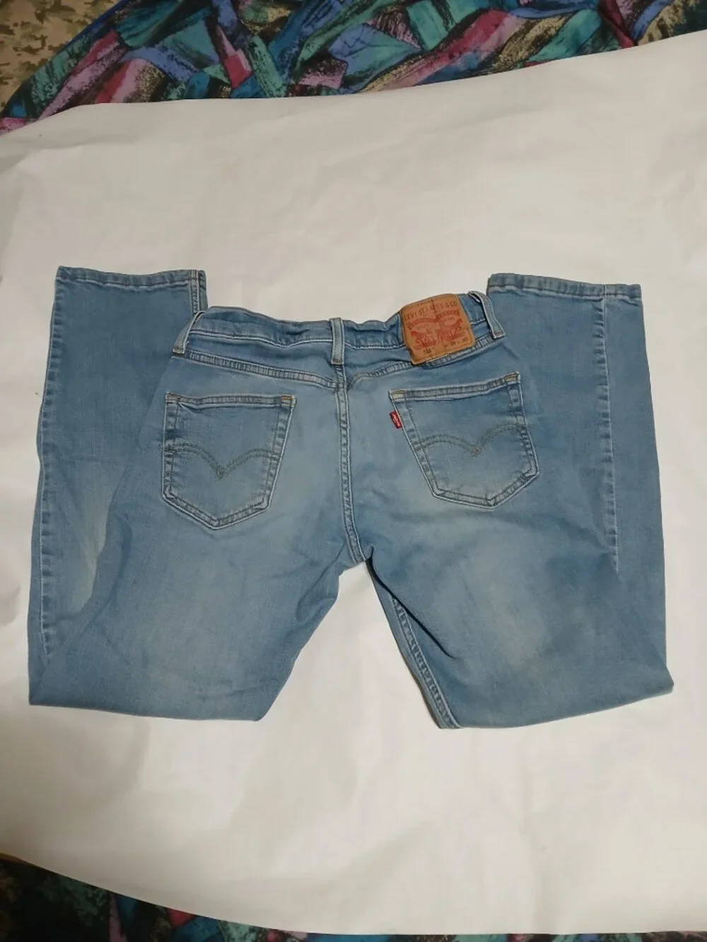 Levi's 514 Straight Fit Men's Jeans 29x30 light Wash blue denim stretch faded